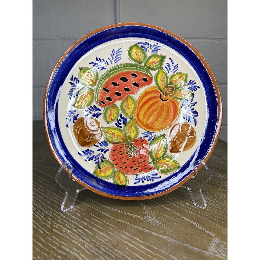 S.P. Corval Portugal Hand Painted Pottery Plate Fruit Watermelon Strawberry - Picture 2 of 11